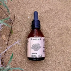 Frasco de tintura madre de hongo Tremella de Al Viento Sur, suplemento natural para hidratación de la piel